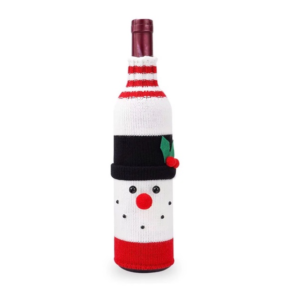 Christmas Wine Bottle Covers –Santa, Reindeer, Rudolph & Snowman Knit Gift Bags - Picture 7 of 9